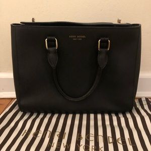 Henri Bendel black leather bag